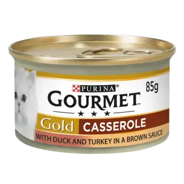 Gourmet Gold Cat Can Duck & Turkey Casserole in Gravy (85g x 12)