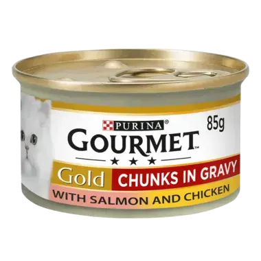 Gourmet Gold Cat Can Salmon & Chicken in Gravy (85g x 12)