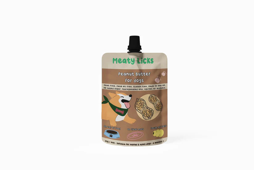 Meaty Licks Peanut Butter Pouches for Dogs
