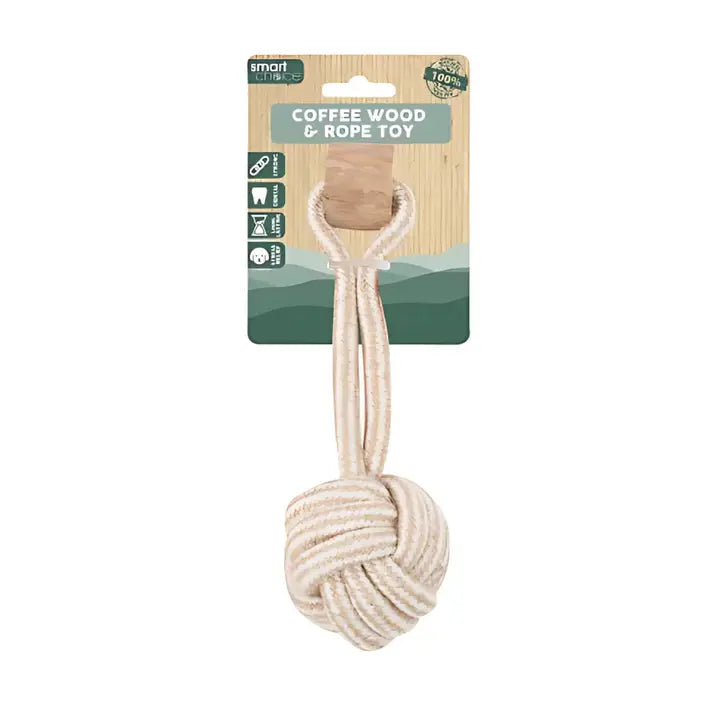 Coffee Wood & Rope Toy