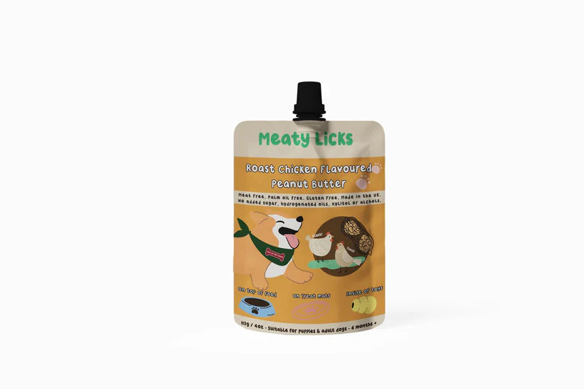 Meaty Licks Peanut Butter Pouches for Dogs