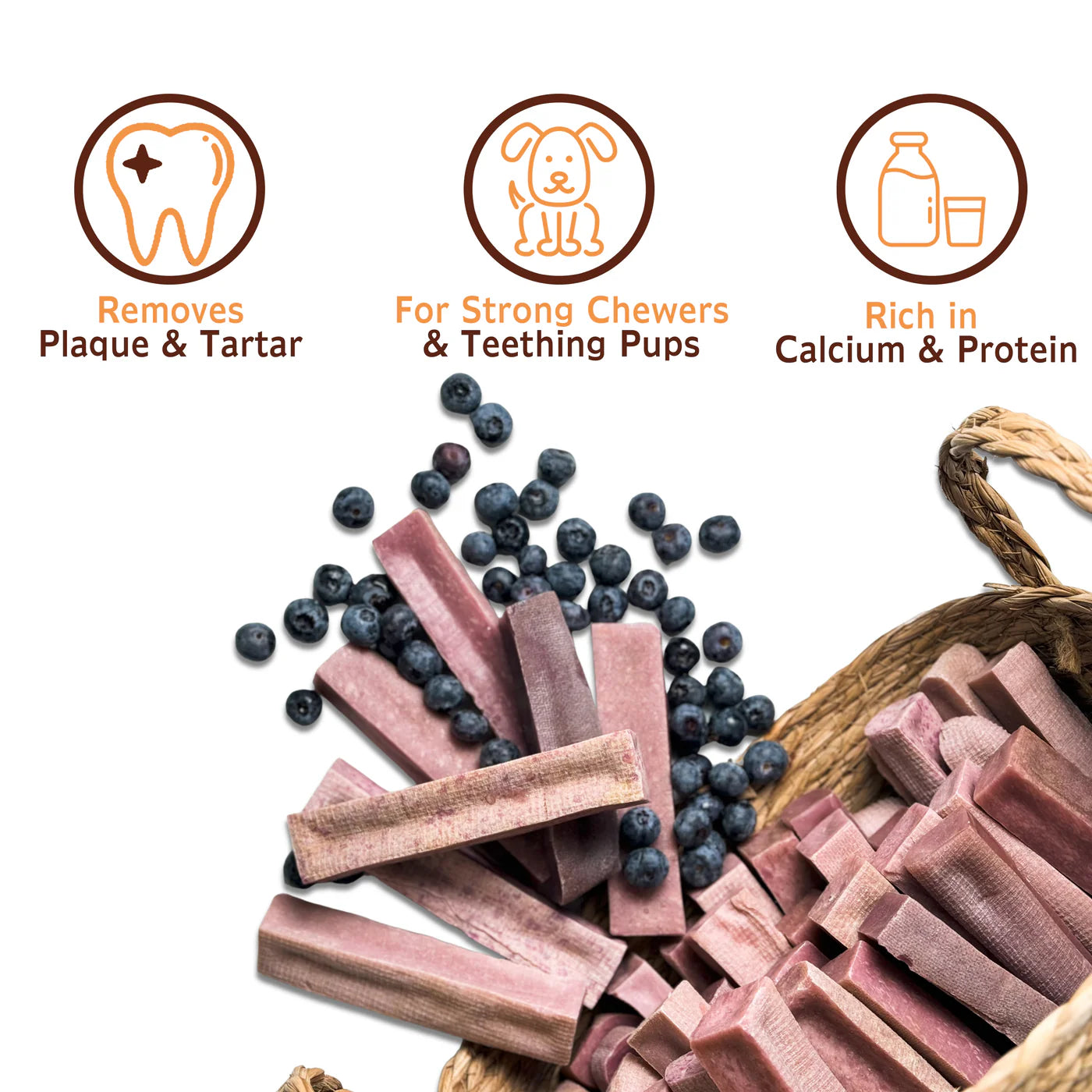Himalayan Yak Chews (Medium Blueberry 2 pack)