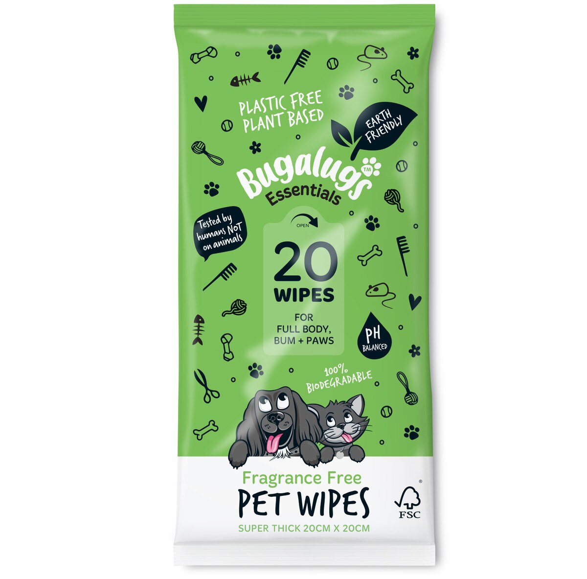 Bugalugs Travel Pet Wipes (Pack of 20)