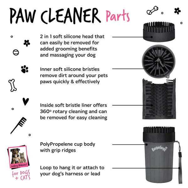 Paw Cleaner for Cats and Dogs Black (Medium)