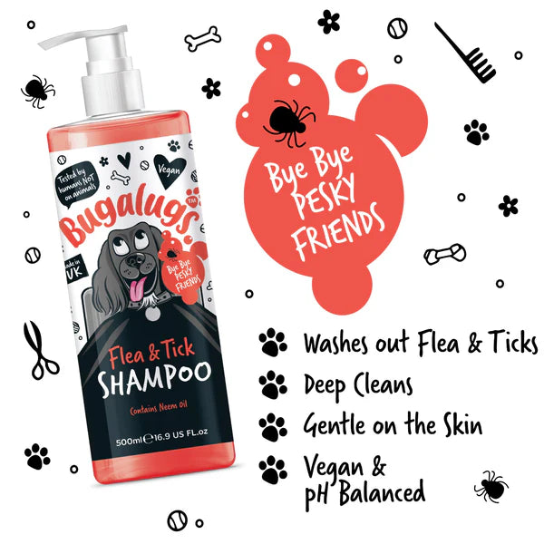 Bugalugs Flea & Tick Shampoo with Neem Oil (500ml)