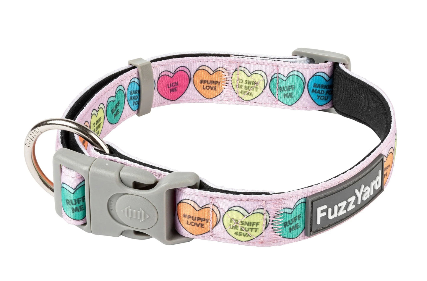 Candy Hearts Fuzzyard Life Dog Collar