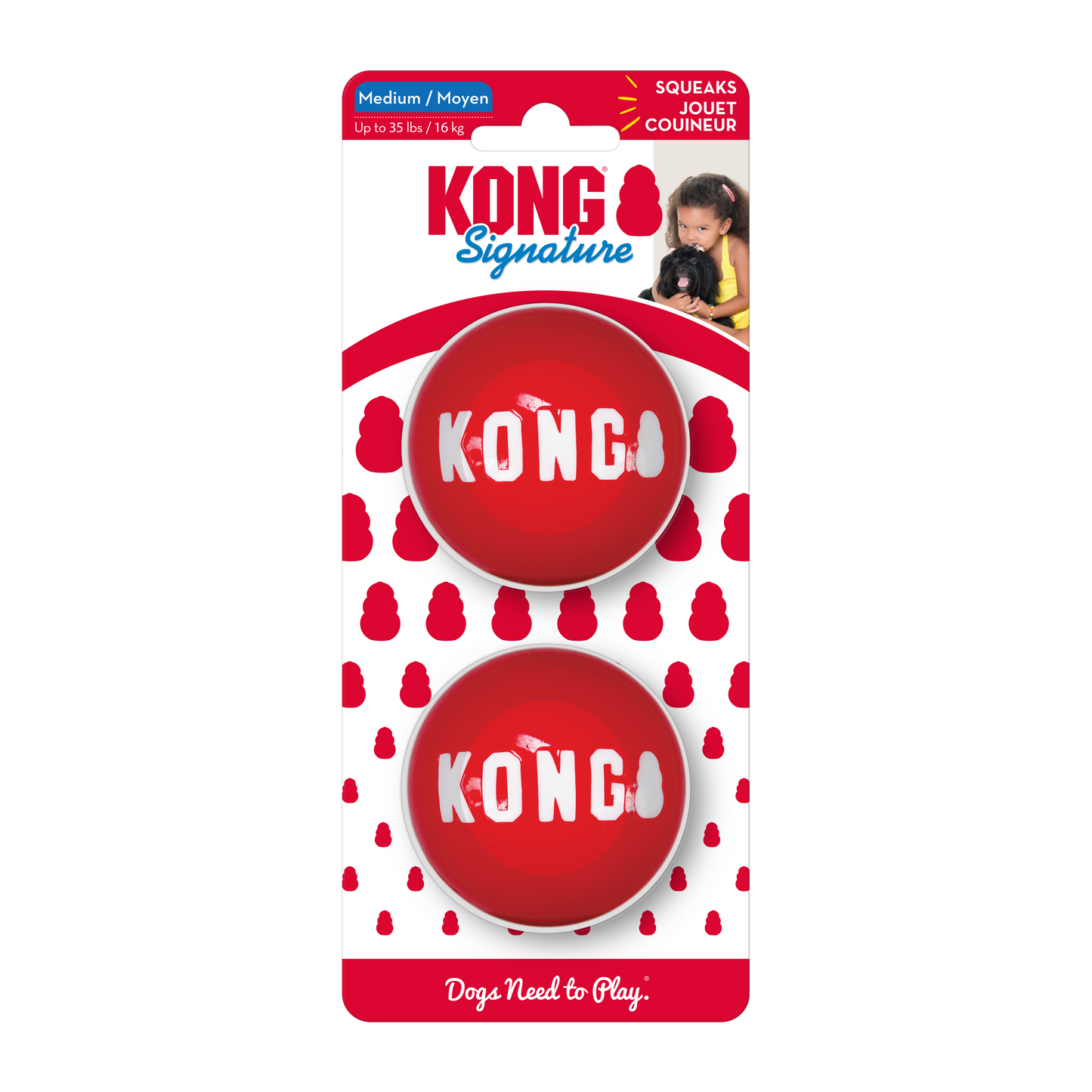 KONG Signature Balls 2 Pack Medium