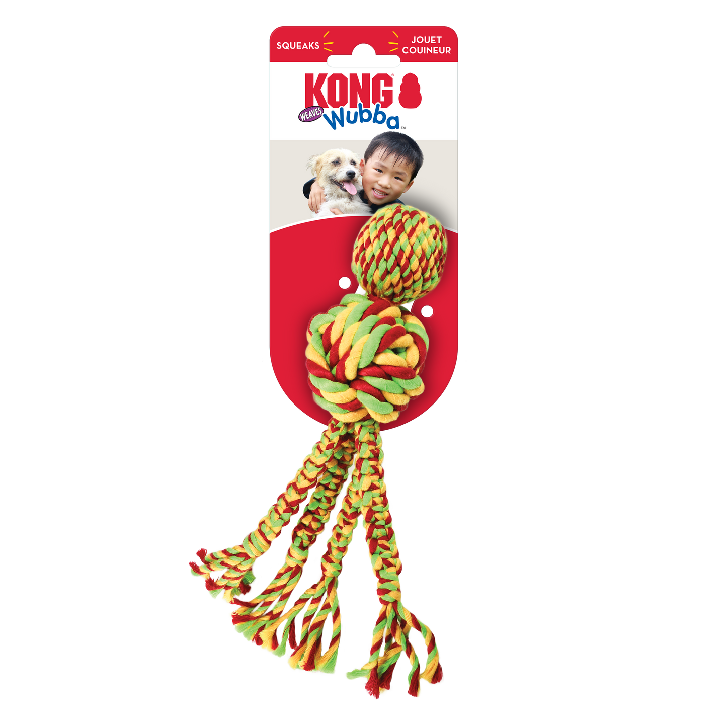 KONG Wubba Weaves with Rope Small