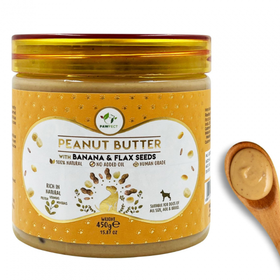 Pawfect Peanut Butter - Banana & Flax Seeds