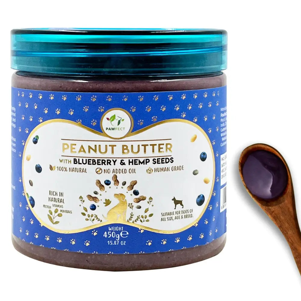 Pawfect Peanut Butter - Blueberry & Hemp Seeds