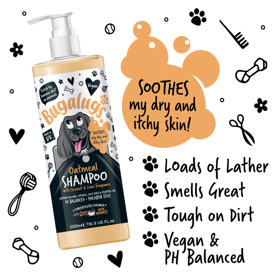 Bugalugs Oatmeal, Coconut & Lime Shampoo (500ml)