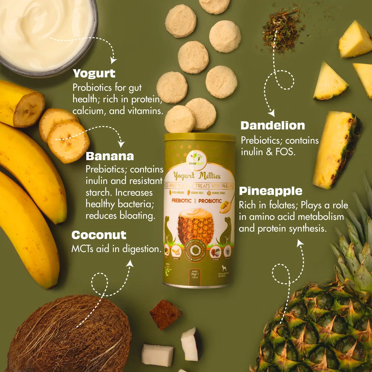 Pawfect Yogurt Melties - Pineapple (38g)