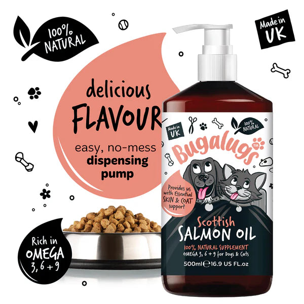 Bugalugs Scottish Salmon Oil for Dogs and Cats (500ml)