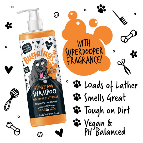 Bugalugs Stinky Dog Shampoo with Odour Neutraliser (500ml)