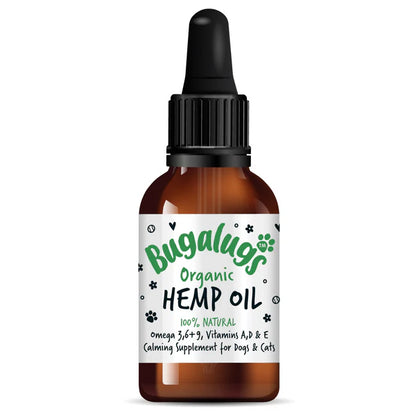 Bugalugs Organic Hemp Oil Natural Calming Supplement for Dogs and Cats (50ml)