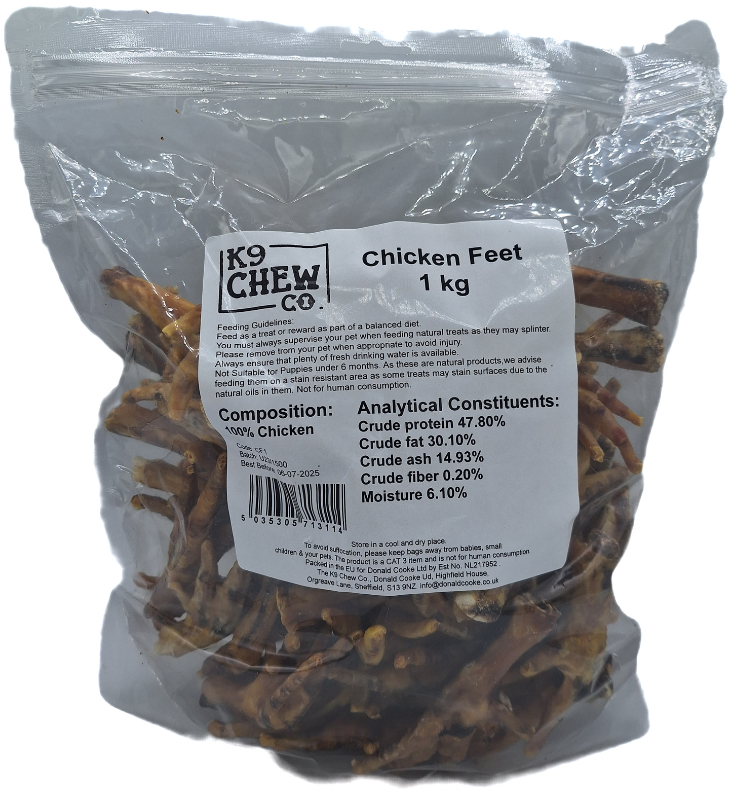K9 Bulk Chicken Feet (1kg)