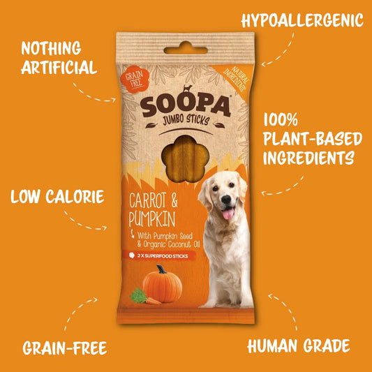 Soopa Jumbo Dental Sticks (Carrot & Pumpkin)