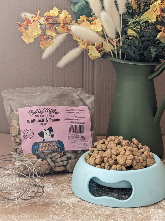 Betty Miller Grain-Free Whitefish & Potato Paws (400g)