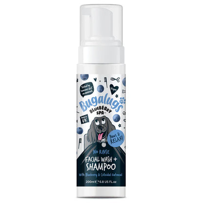 Bugalugs No Rinse Facial Wash & Shampoo for Dogs with Blueberry and Oatmeal (200ml)