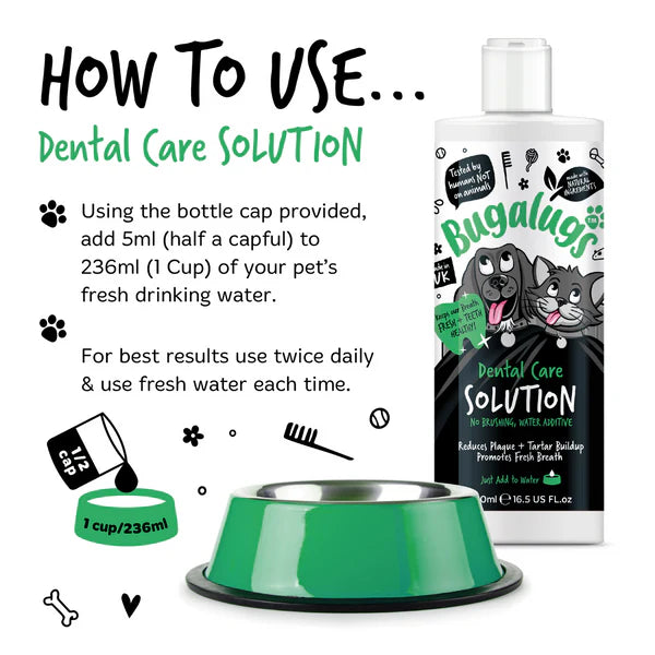 Bugalugs Dental Care Water Additive for Cats and Dogs (250ml)