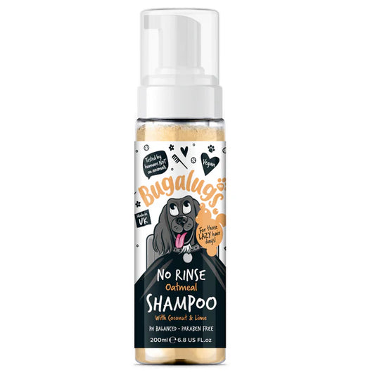 Bugalugs Oatmeal No Rinse Dog Shampoo with Coconut and Lime (200ml)