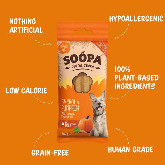Soopa Dental Sticks for Dogs (Carrot & Pumpkin)