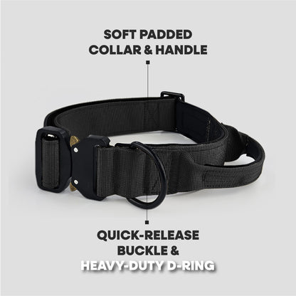 HugglePets Tactical K9 Collar Black - Medium