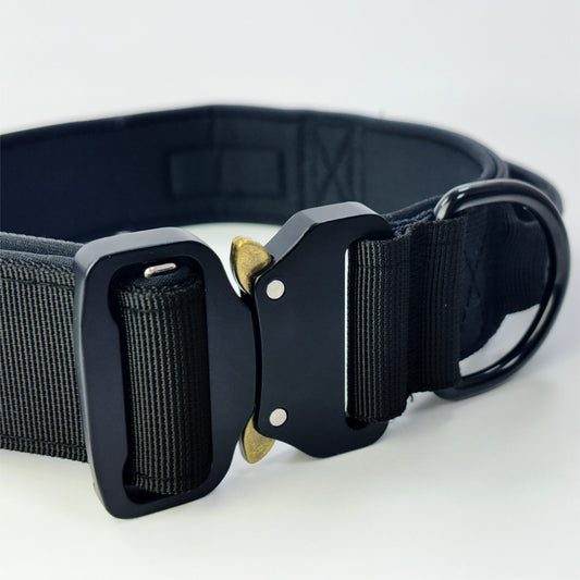 HugglePets Tactical K9 Collar Black - Medium