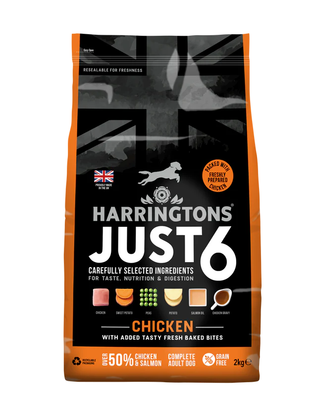 Harringtons Just 6 Chicken and Vegetables Dry Dog Food (2kg)