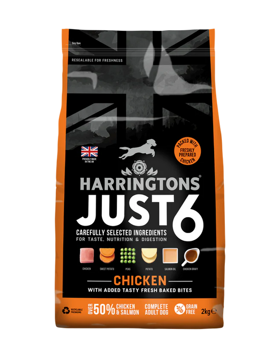 Harringtons Just 6 Chicken and Vegetables Dry Dog Food (2kg)