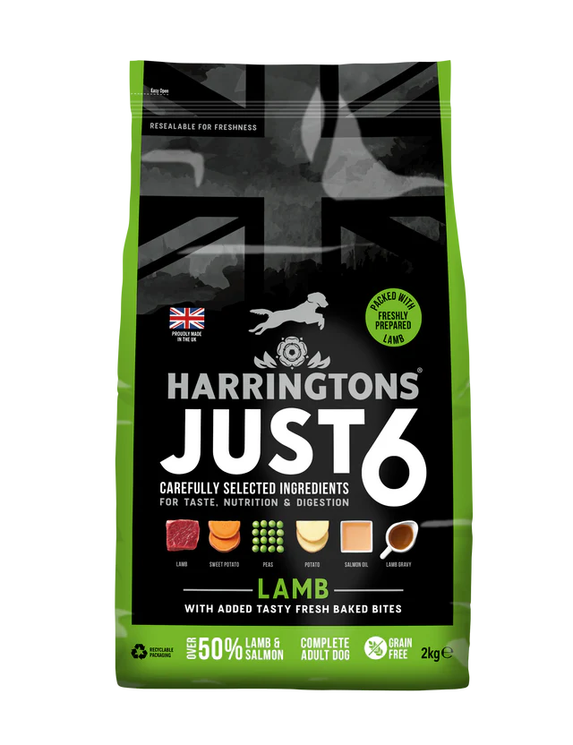 Harringtons Just 6 Lamb and Vegetables Dry Dog Food (2kg)