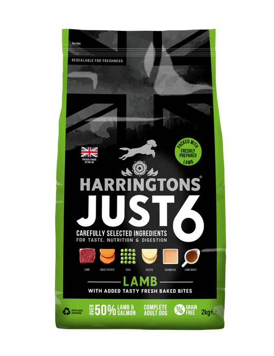 Harringtons Just 6 Lamb and Vegetables Dry Dog Food (2kg)