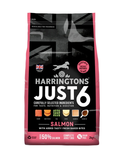 Harringtons Just 6 Salmon And Vegetables Dry Dog Food  (2kg)