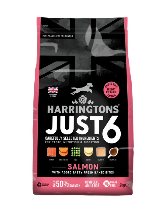 Harringtons Just 6 Salmon And Vegetables Dry Dog Food  (2kg)