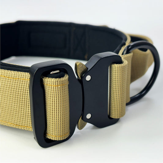 HugglePets Tactical K9 Collar Sand - Medium