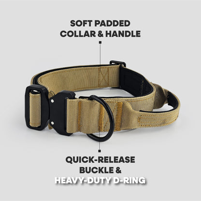 HugglePets Tactical K9 Collar Sand - Medium