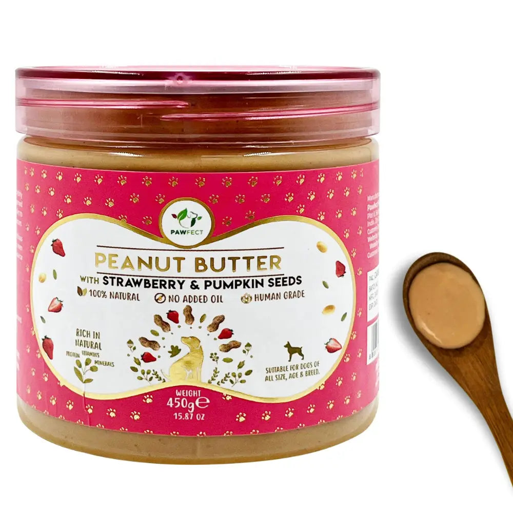 Pawfect Peanut Butter - Strawberry & Pumpkin Seeds