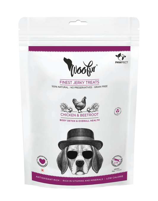 Pawfect Woofur Jerky Treats - Chicken & Beetroot (50g)